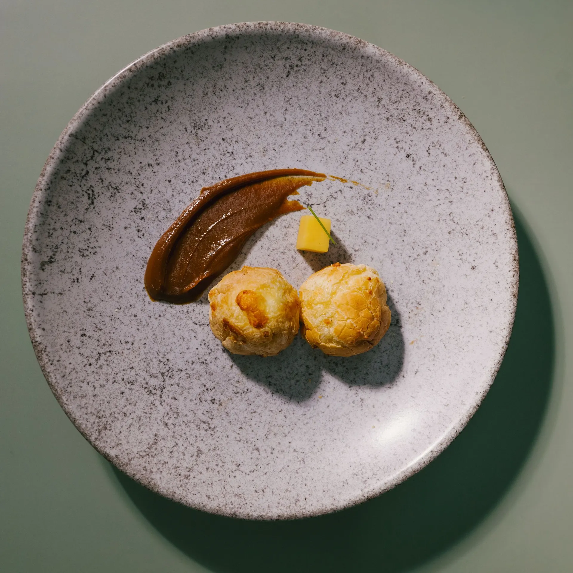 Dessert plated on ceramic