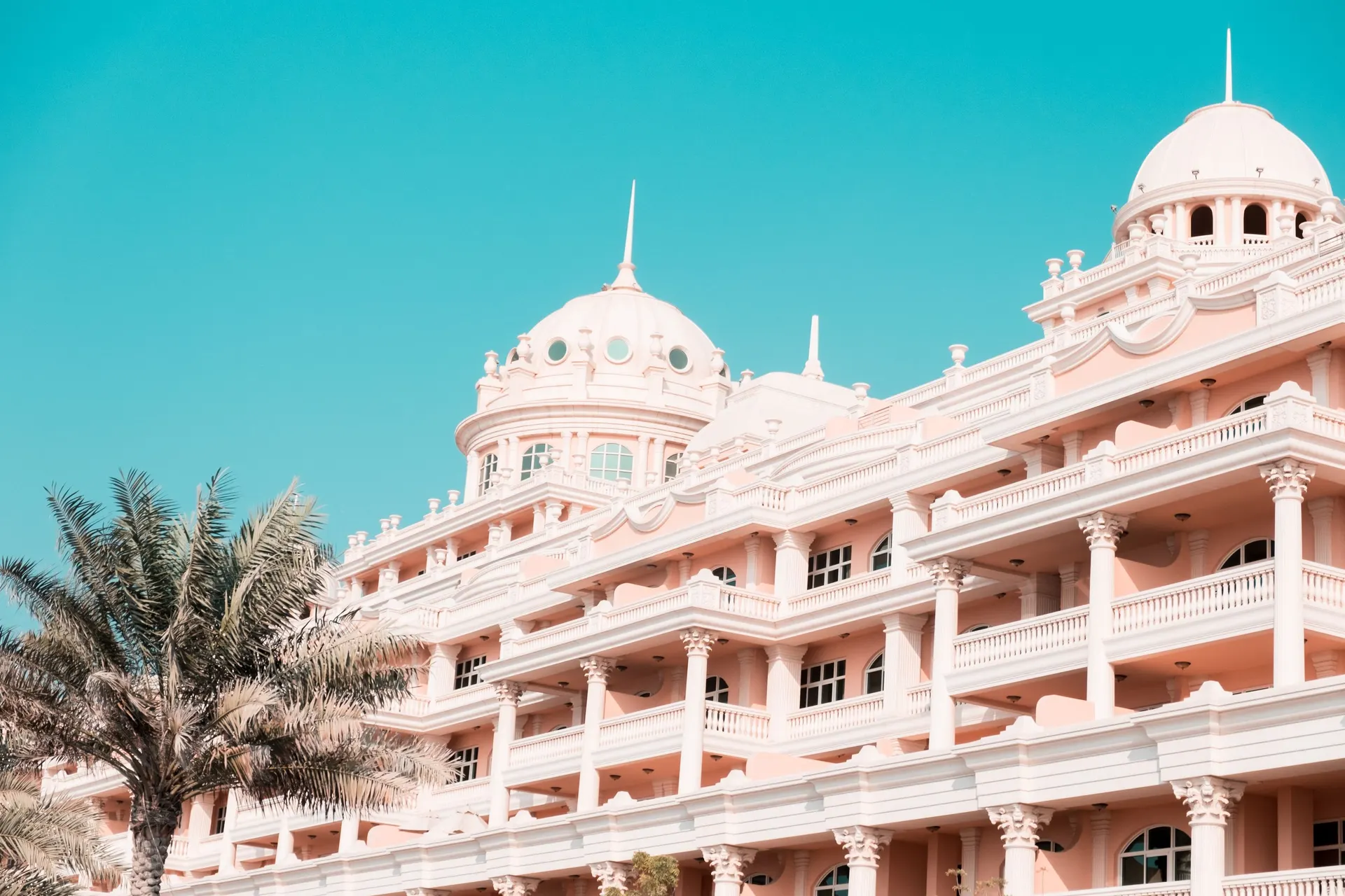 Grand hotel exterior in Doha