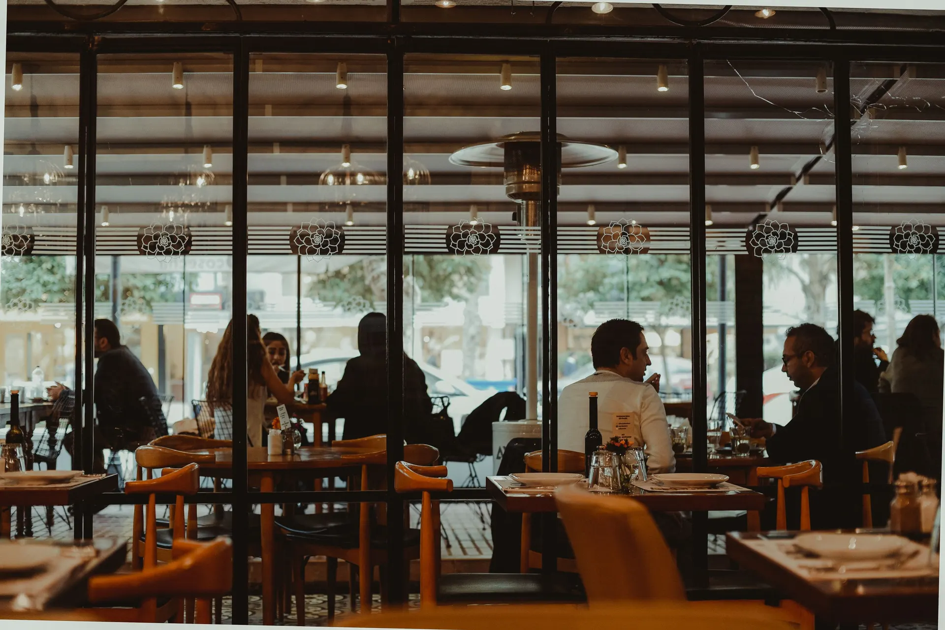 Busy bistro dining room