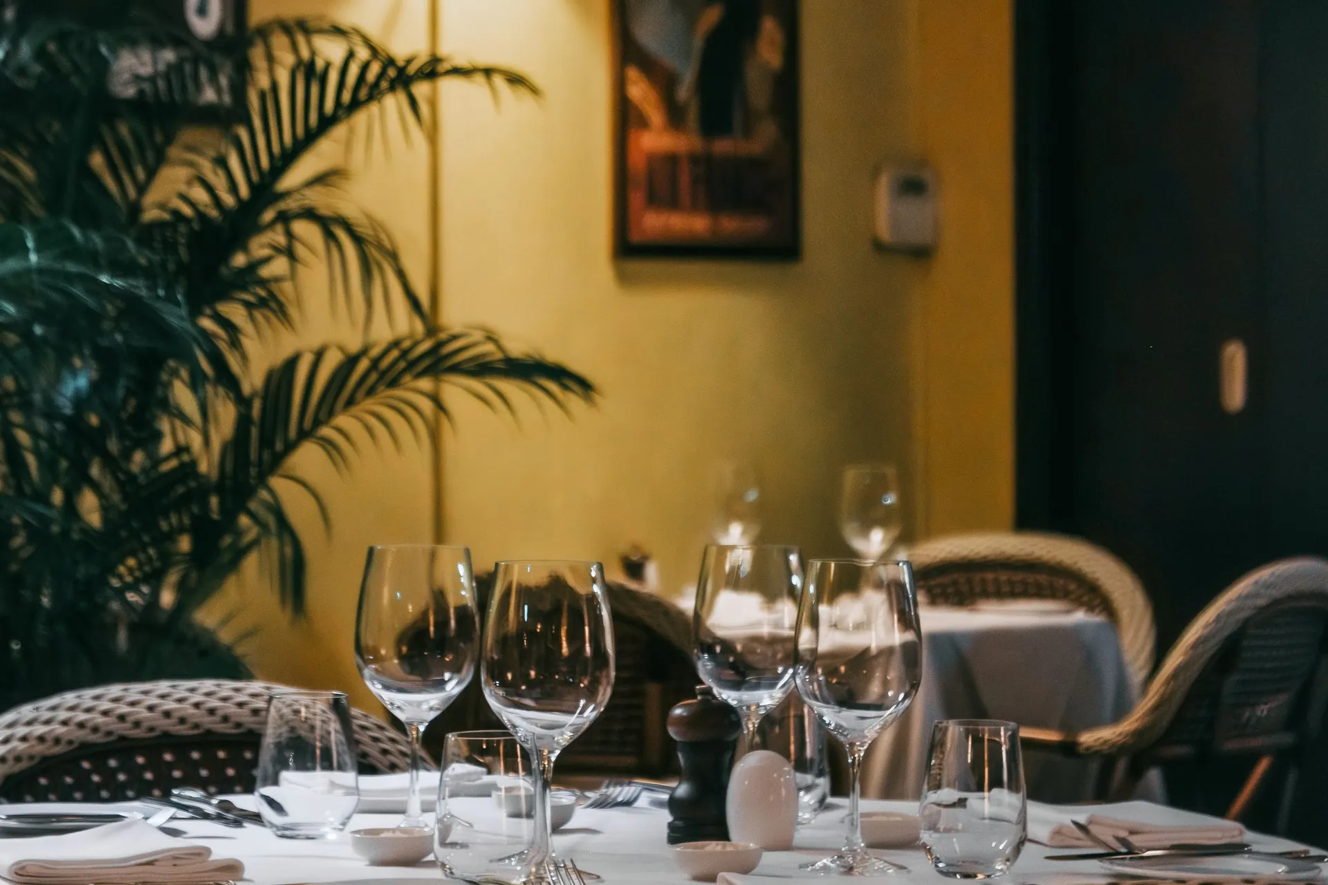 Warm restaurant interior
